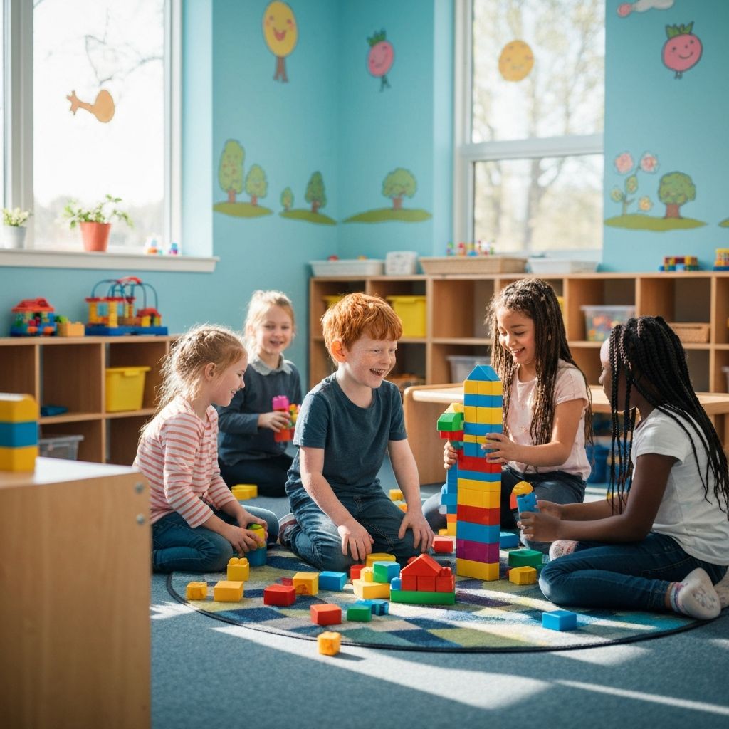 Children playing with blocks